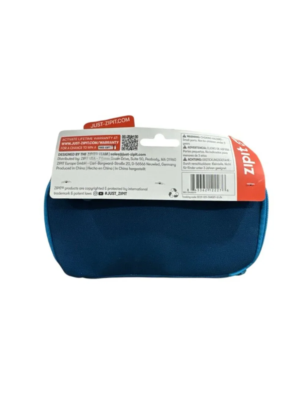 Zipit Half & Half Binder Pencil Case Football Design Blue & Clear Multiple Compa